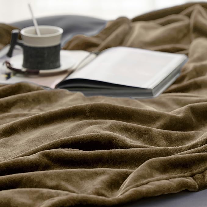 Bedsure GentleSoft Fleece Blankets King Size Camel - Image 5