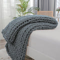 Bigacogo Chunky Knit Throw Blanket by Bigacogo