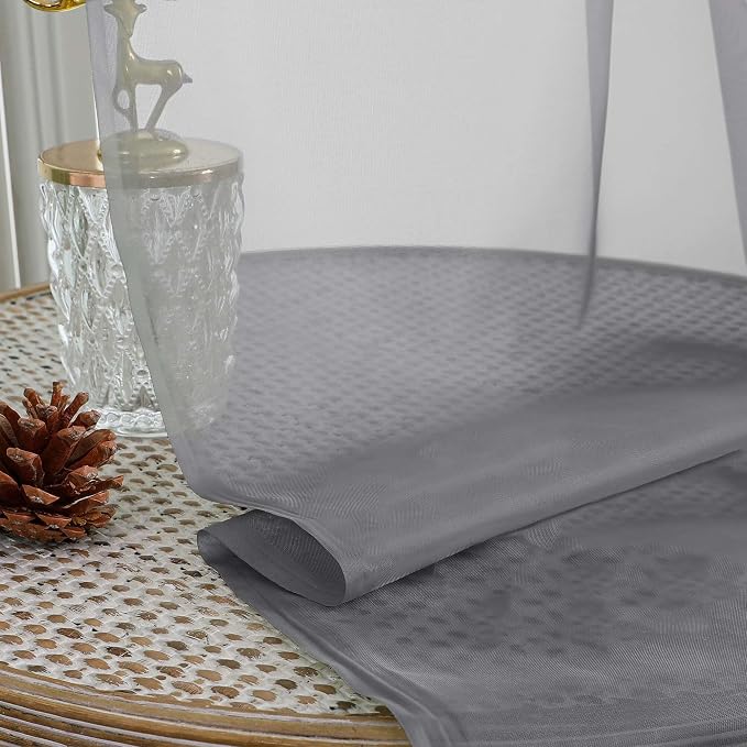 Chyhomenyc Charcoal Grey Sheer Curtains 84 Inches Long 2 Panels, Light - Image 7