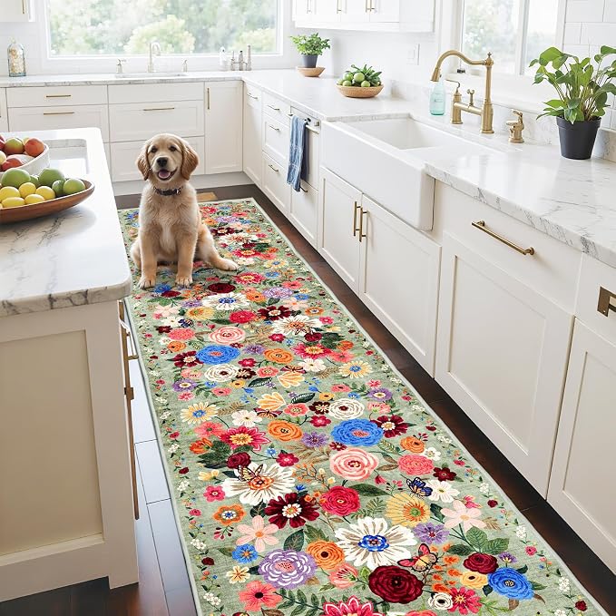 Rug for Hallways Kitchen Rug 2'6" x 14', Non Slip Washable Rugs - Image 2