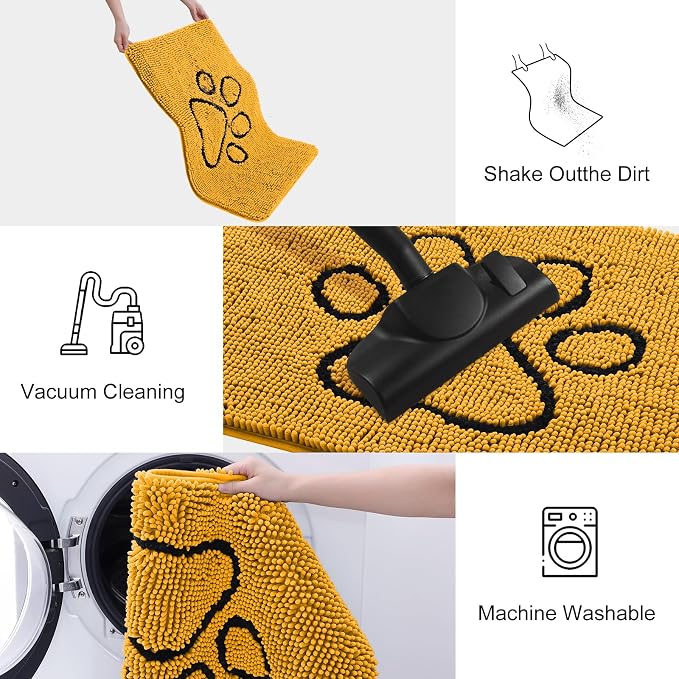Smiry Dog Door Mat for Muddy Paws, Absorbent Dirt Trapper Non Slip Quick Dry - Image 6