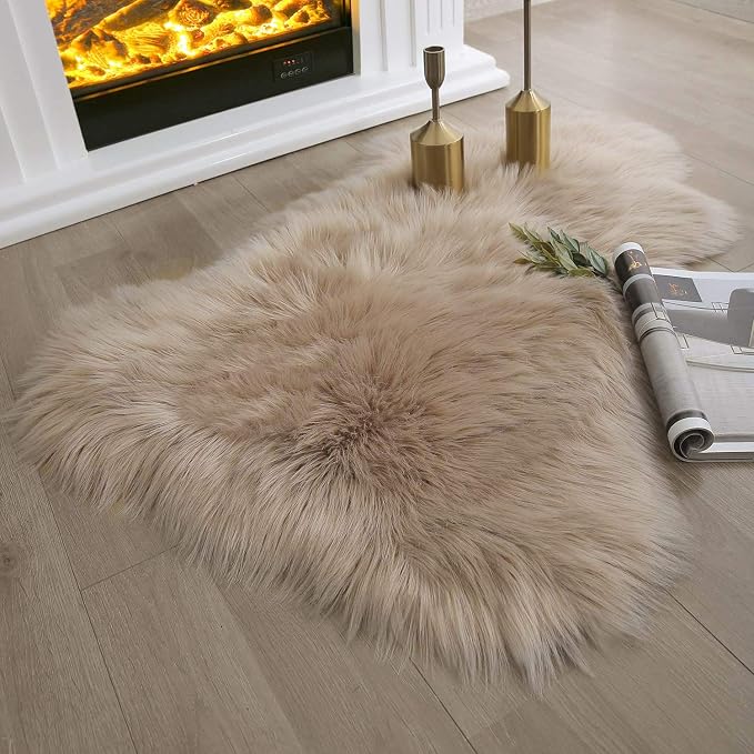 Ashler Faux Fur Rug, Fluffy Sheepskin Fur Rug, Fuzzy Ultra Soft 2 x 3 Ft Rugs - Image 5