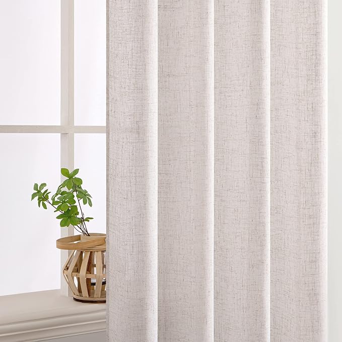 MIULEE White Linen Curtains 90 Inch Length 2 Panels - Image 5