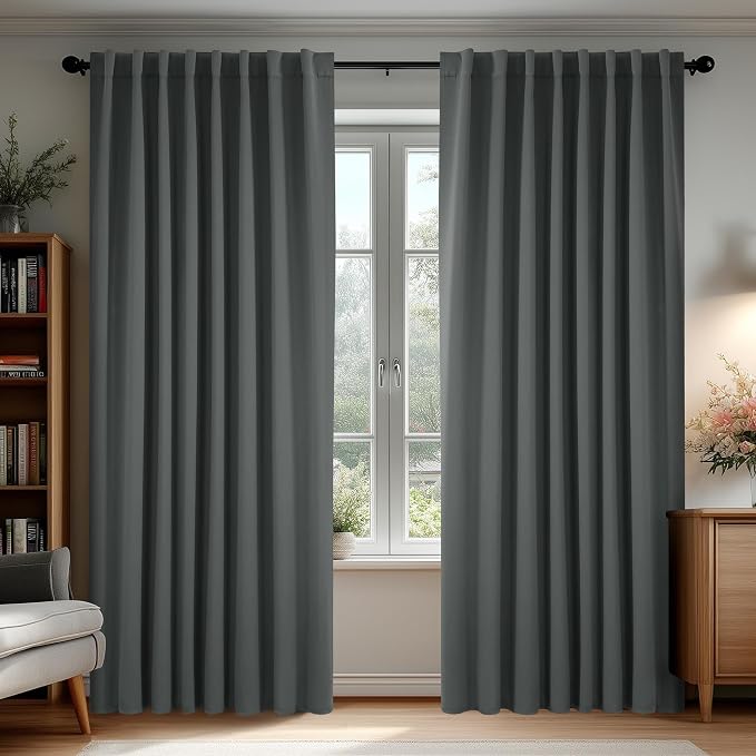 Deconovo Blackout Curtains, Thermal Insulated, W70 x L95 2 Panels, Back Tab by Deconovo