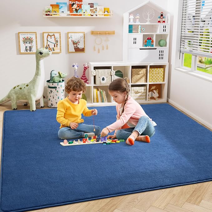 Amearea Large Modern Area Rugs for Bedroom Living Room, 6x9 Feet Blue Thickened - Image 4