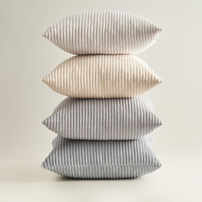 Topfinel 4 Packs Neutral Decorative Throw Pillows Covers 26x26 Inch - Image 8