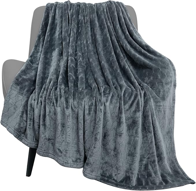 TOONOW Fleece Blanket Textured Fuzzy Plush Throw Blanket Super Soft Fluffy Bed by TOONOW