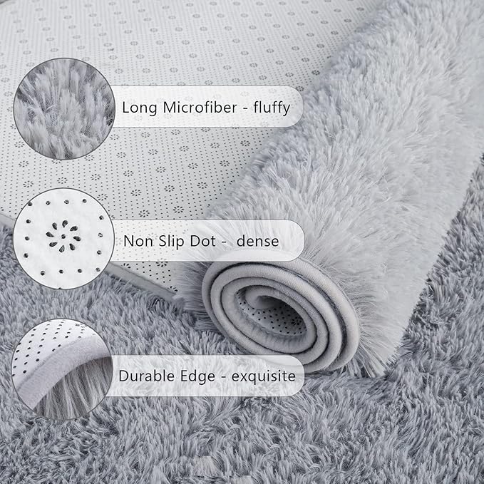 Chicrug Soft Runner Rug for Bedroom Living Room Plush Fluffy Rug 2x3 Feet - Image 6