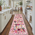 Pink Rug for Hallways Kitchen Rug 2x8, Non Slip Washable Rugs by WelcometoBabovid