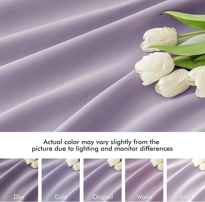 MIULEE Lilac Back Tab Blackout Curtains 72 Inches Long 2 Panels Set - Image 8