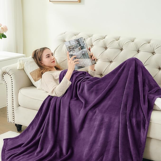 BEDELITE Fleece Blanket Purple Full Blankets - Image 5