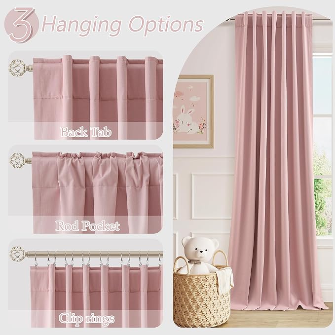 Guken 100% Blackout Linen Curtains 96 Inch 2 Panels Set - Image 6