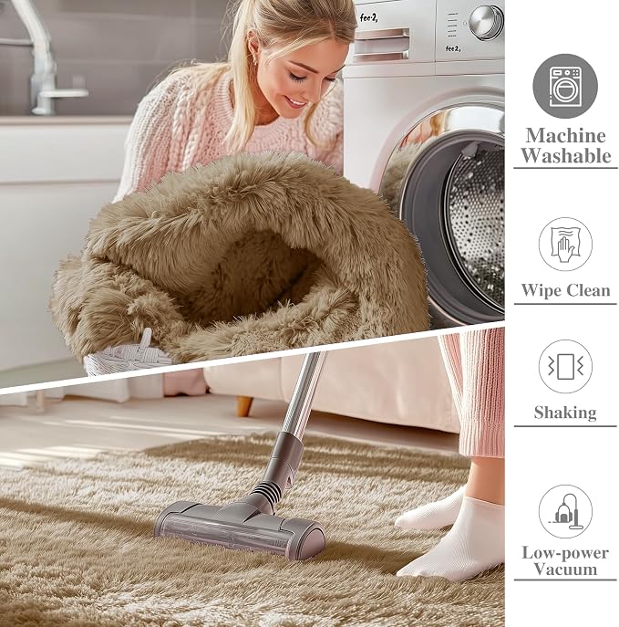 OLANLY 2x3 Machine Washable Small Bedside Rug, Soft Fluffy Shaggy Entryway - Image 2