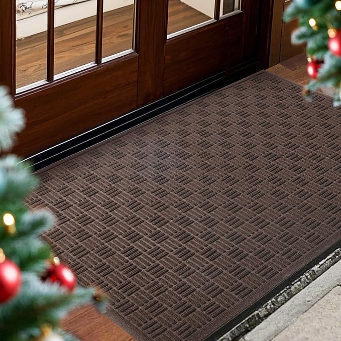 Mibao Front Door Mat Indoor Outdoor Entrance, Dirt Trapping Waterproof by Mibao