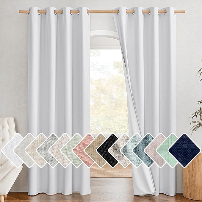 NICETOWN 100% Absolutely Blackout Linen Curtains by NICETOWN