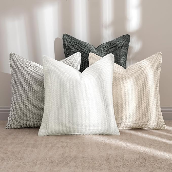 MIULEE Pack of 4 Couch Throw Pillow Covers 18x18 Inch Gray Soft Decorative - Image 2