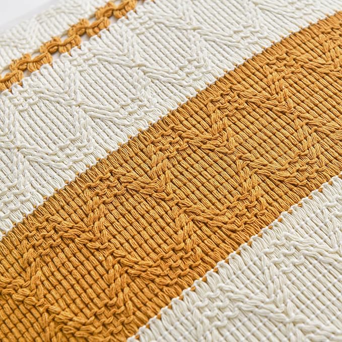 Fancy Homi Set of 1 Mustard Yellow Fall Decorative Throw Pillow Cover 16x16 Inch - Image 4