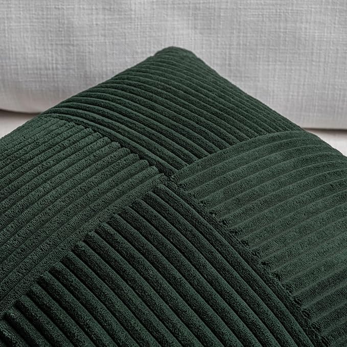 Fancy Homi 2 Packs Dark Green Lumbar Decorative Throw Pillow Covers 16x26 Inch - Image 3