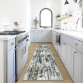 2'6''x8' Runner Rugs Washable Rug: Modern Abstract Hallway Runner Rug Indoor by GENTDRIZZ