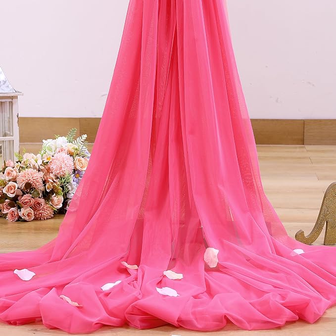 Hot Pink Tulle Backdrop Curtain - Image 7