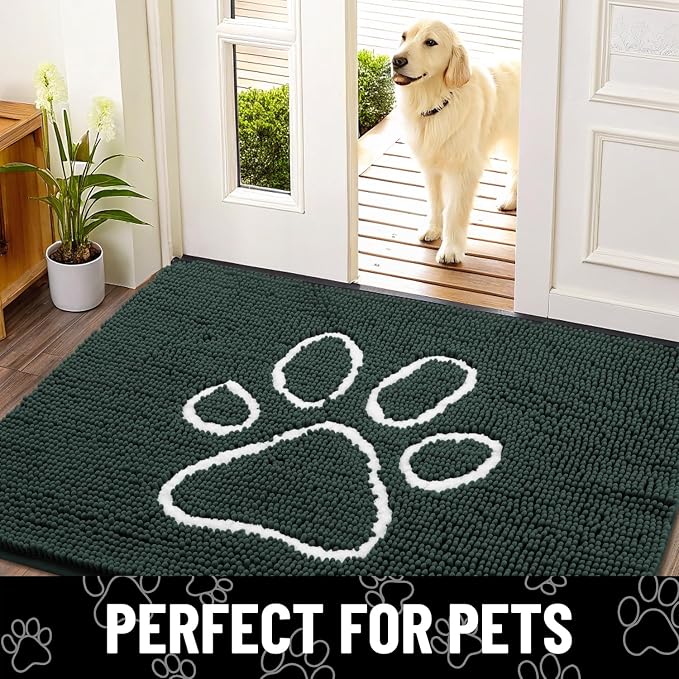 Smiry Dog Door Mat for Muddy Paws, Absorbent Dirt Trapper Non Slip Quick Dry - Image 7