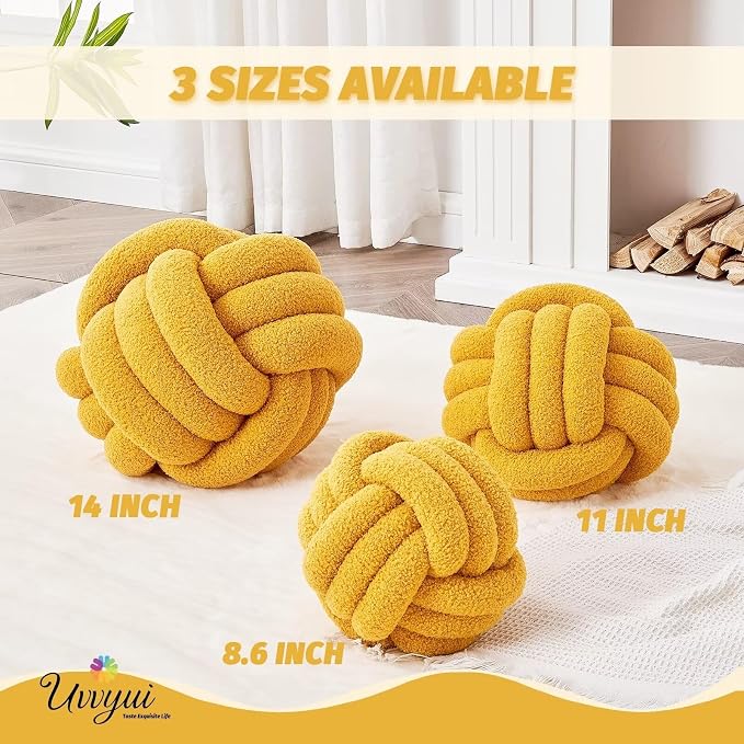 Uvvyui Knot Pillow Ball, Soft Home Decorative Pillows, Round Throw Pillow - Image 2
