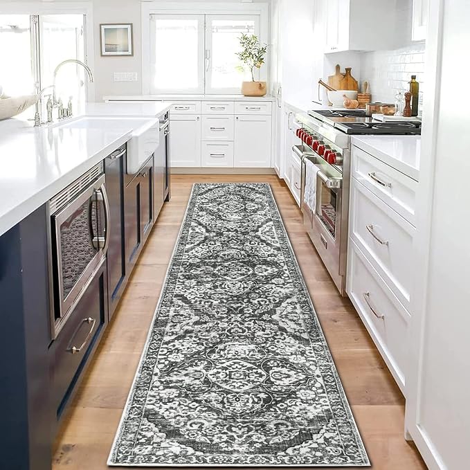 HEBE Hallway Runner Rug 2'x8' Washable Vintage Distressed Area Rugs Non Slip - Image 8