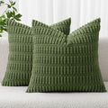 MIULEE Pack of 2 Spring Corduroy Decorative Throw Pillow Covers 18x18 Inch Soft by MIULEE