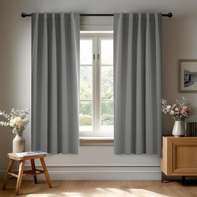 Deconovo Blackout Curtains, Thermal Insulated, W42 x L54 2 Panels, Back Tab by Deconovo