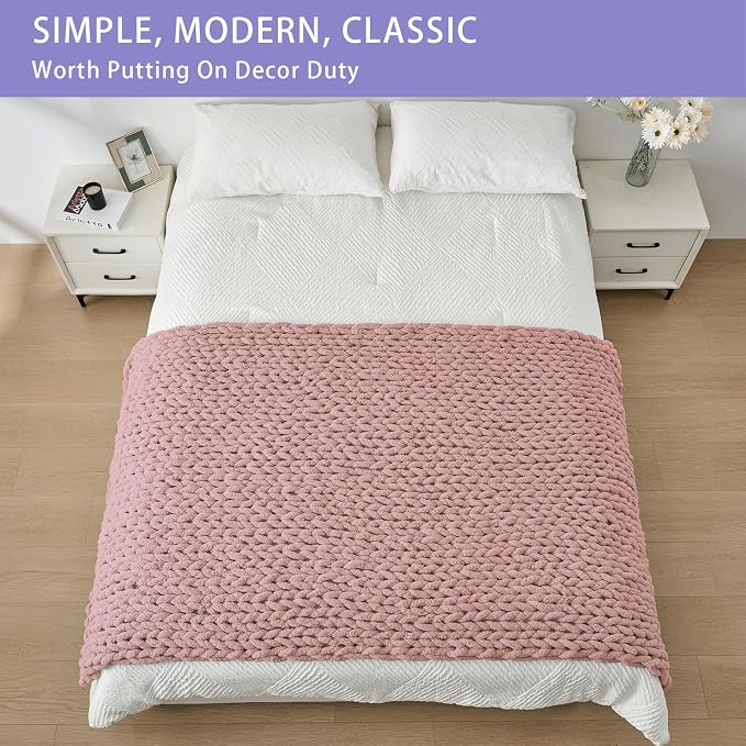 Bigacogo Chunky Knit Throw Blanket - Image 3