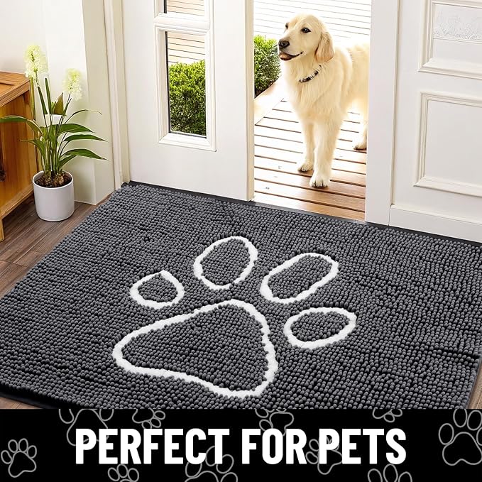 Smiry Dog Door Mat for Muddy Paws, Absorbent Dirt Trapper Non Slip Quick Dry - Image 7