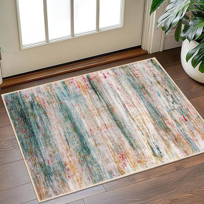 KOZYFLY Modern Abstract Small Area Rugs, 2x3 Washable Kitchen Rug Non-Slip Soft - Image 7