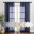 NICETOWN Linen Textured Sheer Bedroom Window Curtains, Grommet Semitransparent by NICETOWN