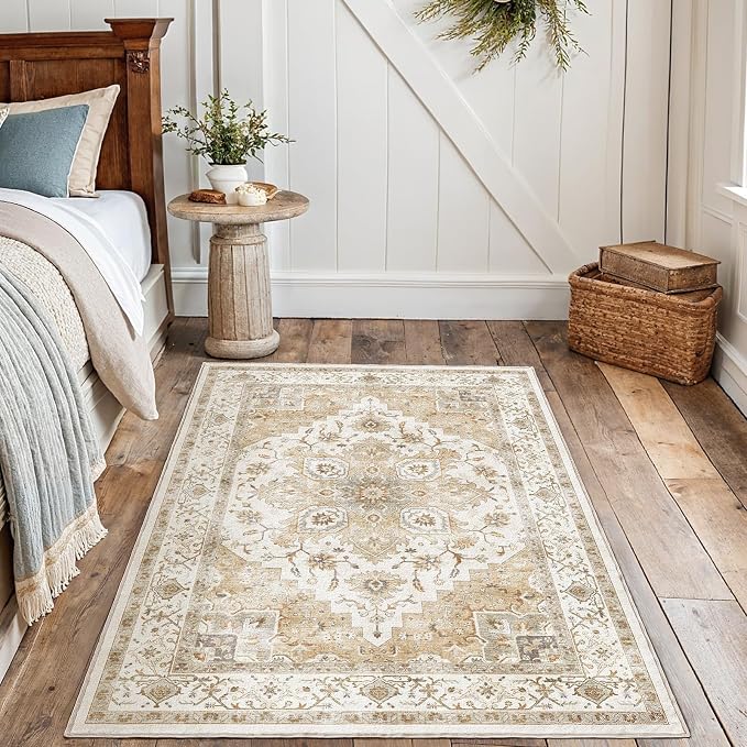 AMADA HOMEFURNISHING 4x6 Washable Area Rug, Low-Profile Entryway Rug - Image 7