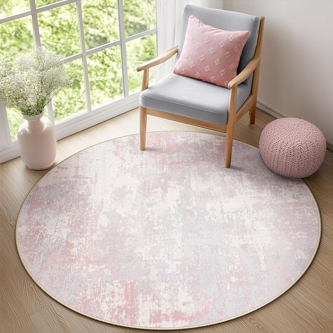 Washable Area Rugs 4ft Non-Slip Modern Abstract Soft - Image 3