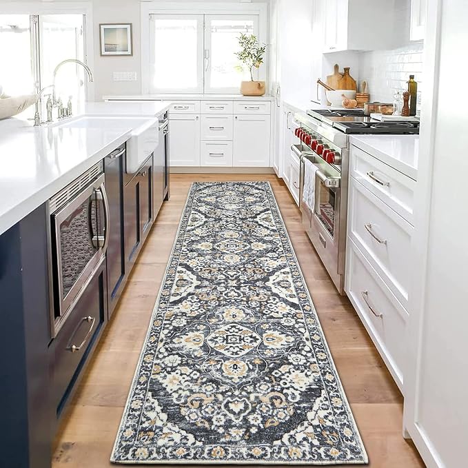 HEBE Hallway Runner Rug 2'x8' Washable Vintage Distressed Area Rugs Non Slip - Image 8