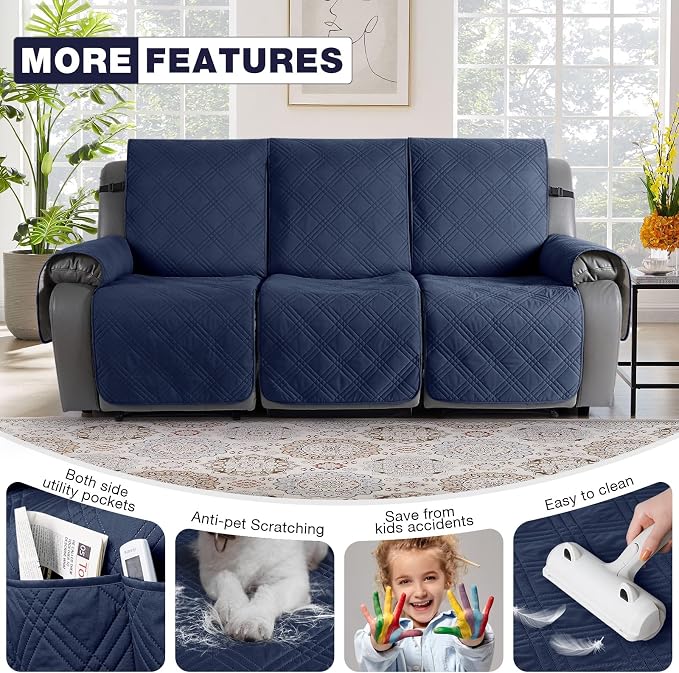 TAOCOCO 100% Waterproof Recliner Sofa Covers 3 Seater, Split Couch Covers - Image 6