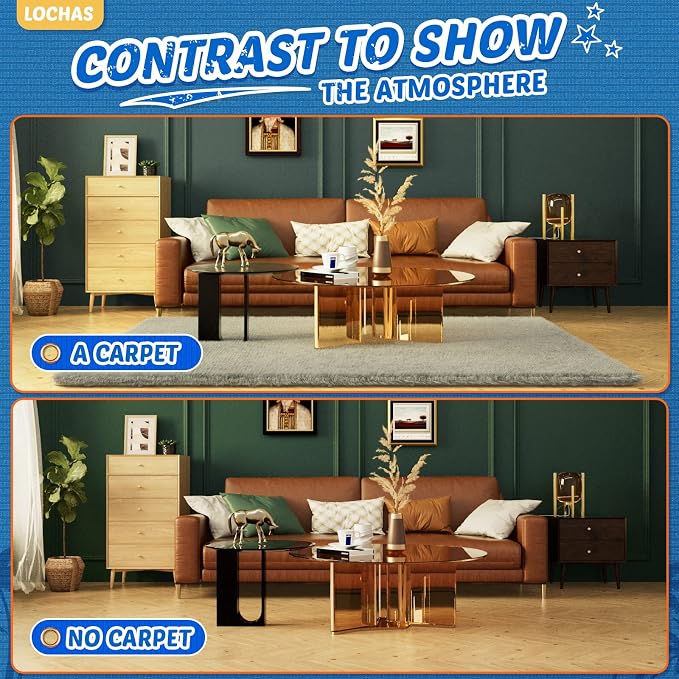 LOCHAS Ultra Soft Indoor Modern Area Rugs Fluffy Living Room Carpets - Image 4