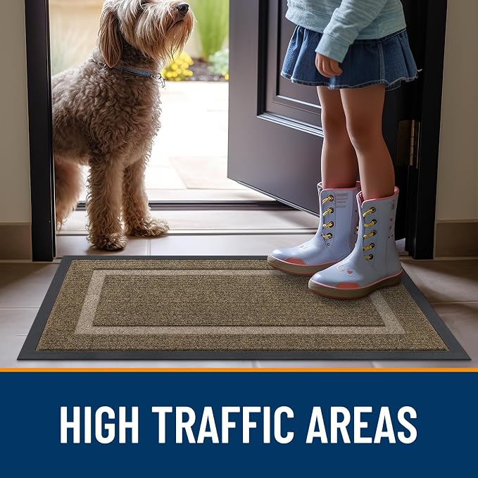 OLANLY Front Door Mat Outside 47x30, All-Season Heavy-Duty Rubber Doormat | - Image 7