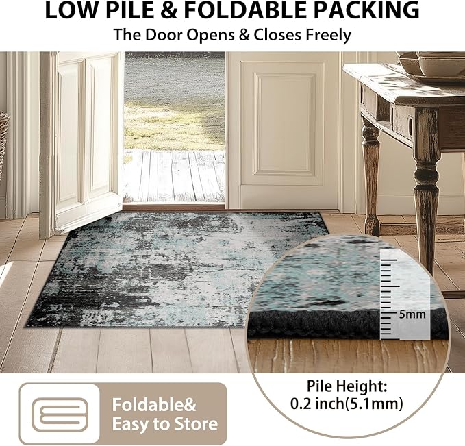 Washable Area Rugs 5'x8' Non-Slip Modern Abstract Soft - Image 6