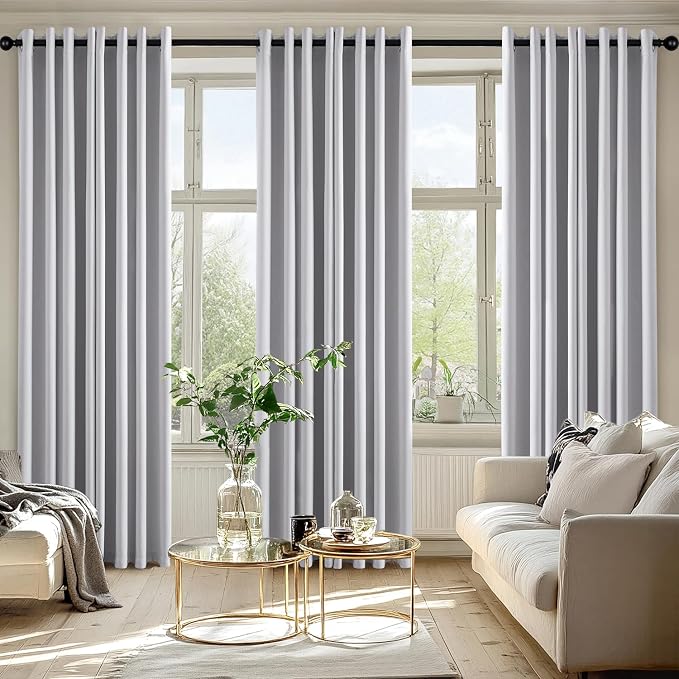 MIULEE Greyish White Blackout Curtains - Image 6