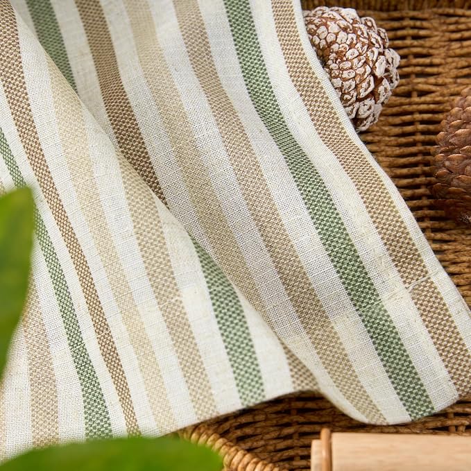 jinchan Valance Curtain Linen Textured Striped Window Curtain - Image 9