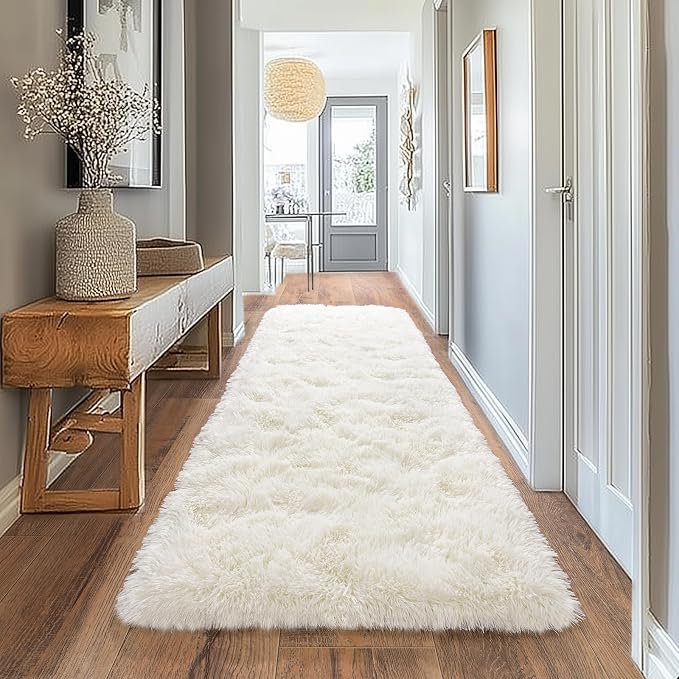 Pionblank Fluffy Runner Rugs for Bedroom 2x6, Modern Shaggy Area Rug for - Image 7