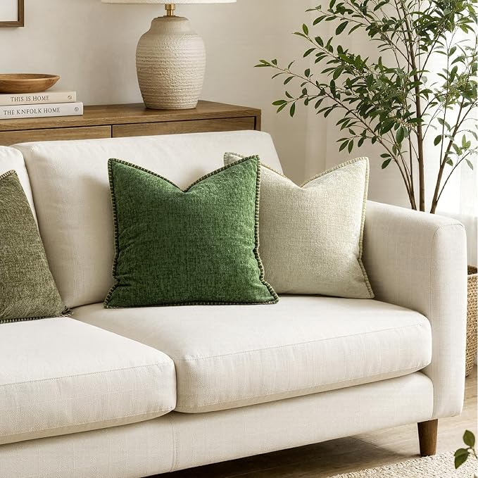 MIULEE Decorative Couch Throw Pillow Covers 16x16 Inch Forest Green 2 Pack | - Image 4
