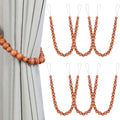 Wood Bead Curtain Tiebacks, KLOGTSIND Set of 6 Curtain Holdbacks by KLOGTSINDDirect