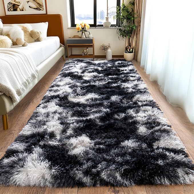 Pionblank Fluffy Runner Rugs for Bedroom 2x6, Modern Shaggy Area Rug for by PIONBLANK