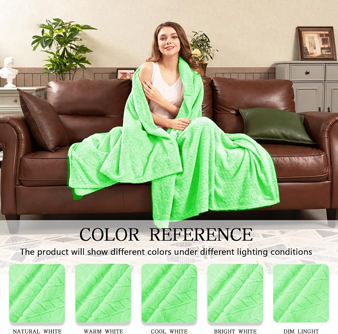 inhand Mint Green Fleece Throw Blanket - Image 6