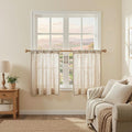 MYSKY HOME Semi Sheer Light Oatmeal Curtains 36 Inches Long by MYSKYHOME