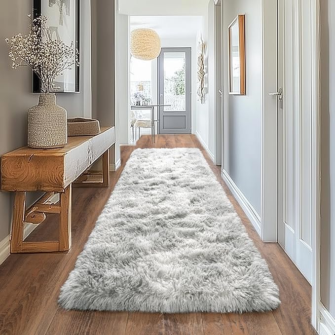 Pionblank Fluffy Runner Rugs for Bedroom 2x6, Modern Shaggy Area Rug for - Image 7