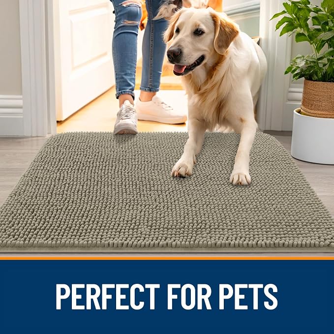 OLANLY Dog Door Mat for Muddy Paws 50x30, Absorbs Moisture and Dirt, Absorbent - Image 6